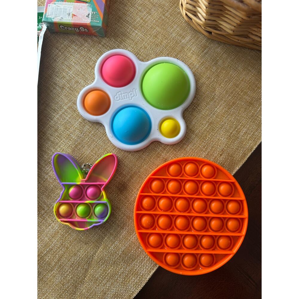 Kids Activity & Sensory Toy Basket Lot Fat Brain Toys Pop-It Crayola Hello Kitty - Picture 5 of 11